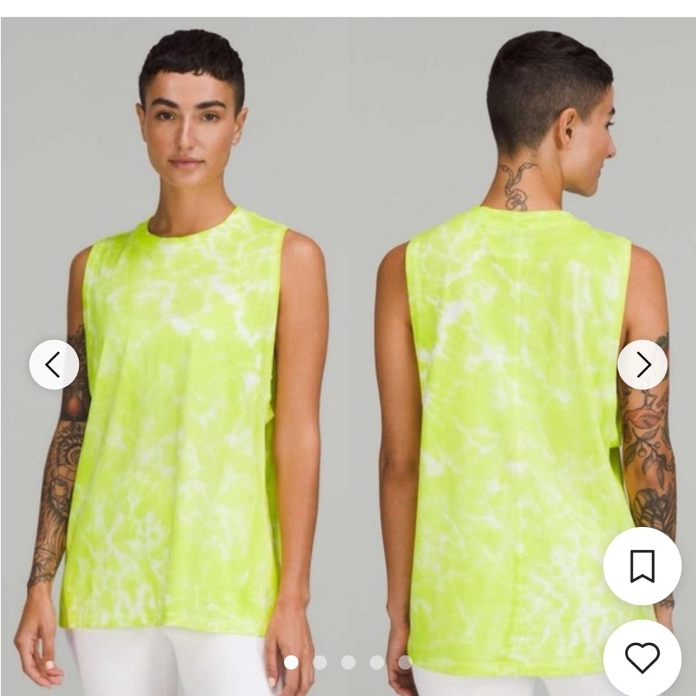 Lululemon 6 new Bright Yellow Tie-Dye Sleeveless Top